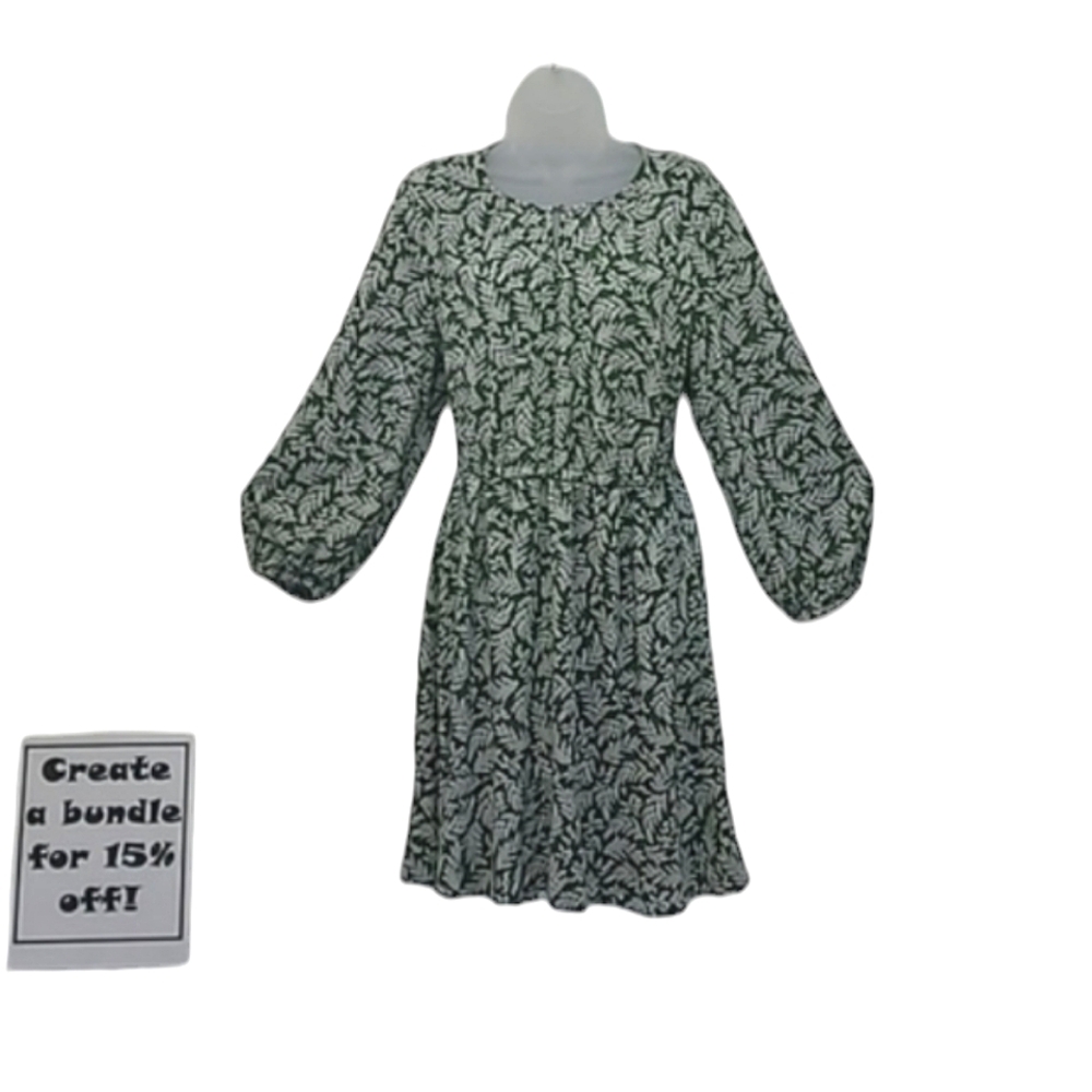 Old Navy Floral A-Line Swing Dress Puff Sleeve Boho Key Hole Above Knee Length